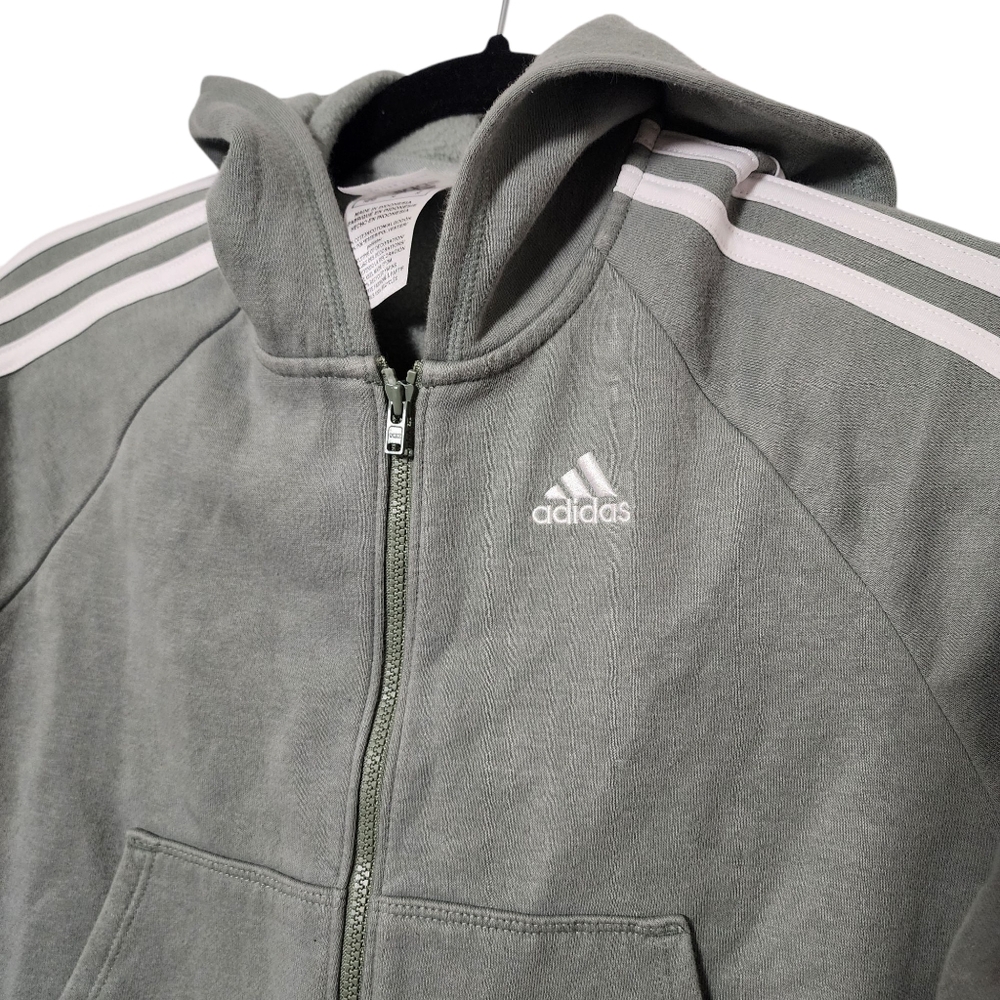 Adidas Loose Fit Full Zip Athletic Jacket Size 10/12 - Picture 3 of 5